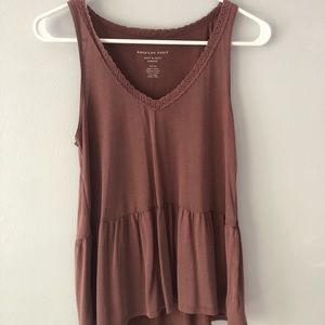american eagle ruffled baby doll top